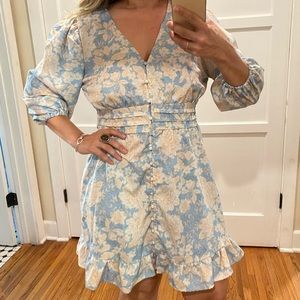 Short peasant flower dress